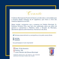 Convite para a 1ª Sessão Ordinária de 2025