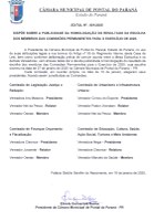 Edital de Homologação das Comissões Permanentes EDITAL Nº.  001/2025
