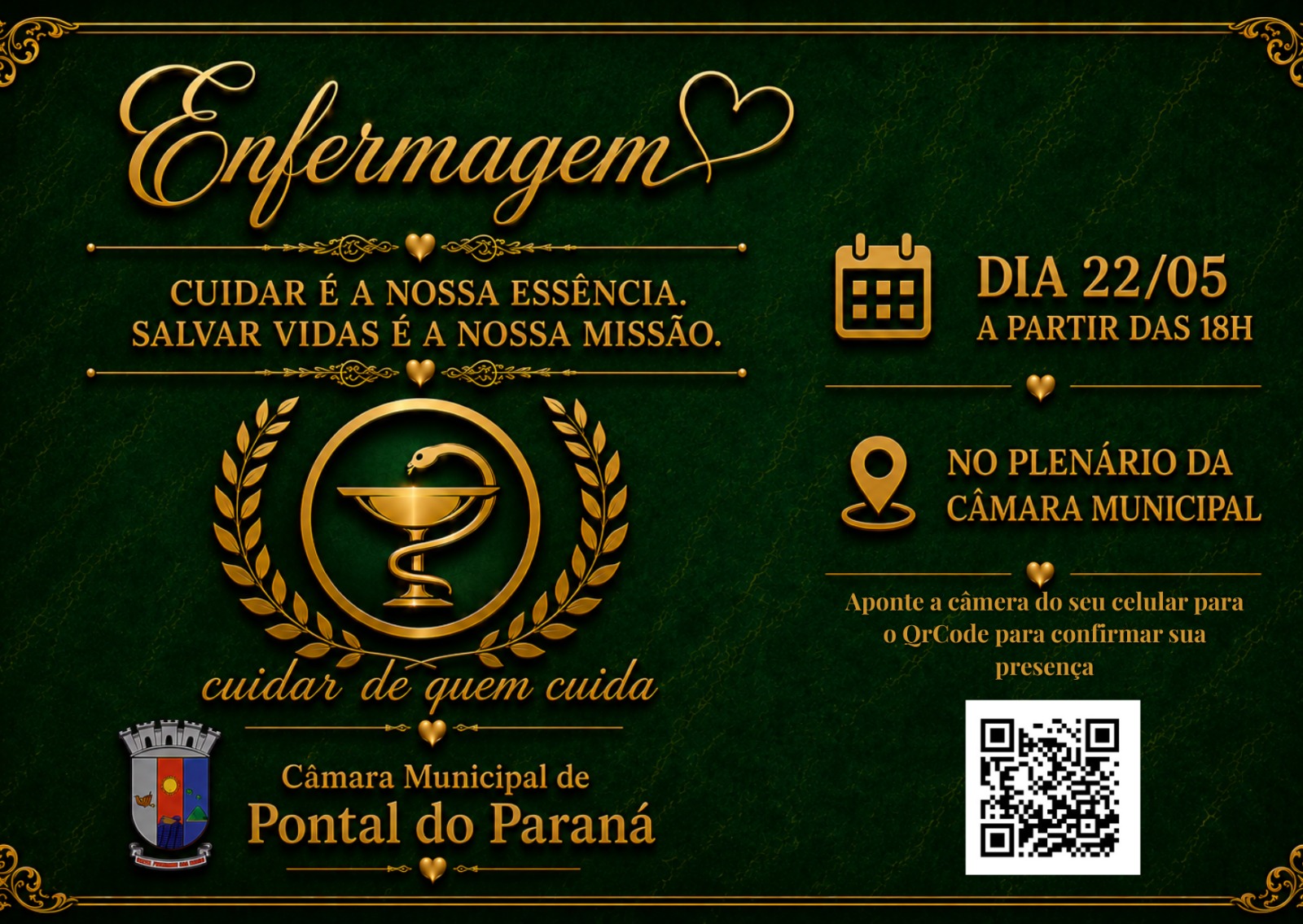 Profissionais da enfermagem serão homenageados em evento especial na Câmara de Pontal do Paraná